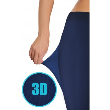 Sesto Senso 3-PAK Rajstopy 50 DEN Antycellulitowe 3D Microfibra FLORENCE Granatowy