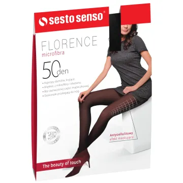 Sesto Senso 5-PAK Rajstopy 50 DEN Antycellulitowe 3D Microfibra FLORENCE Granatowy