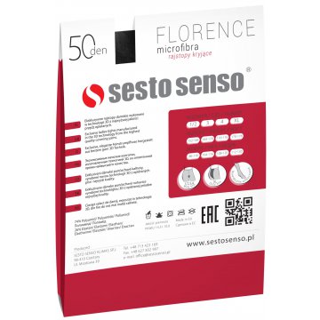 Sesto Senso 5-PAK Rajstopy 50 DEN Antycellulitowe 3D Microfibra FLORENCE Czarne