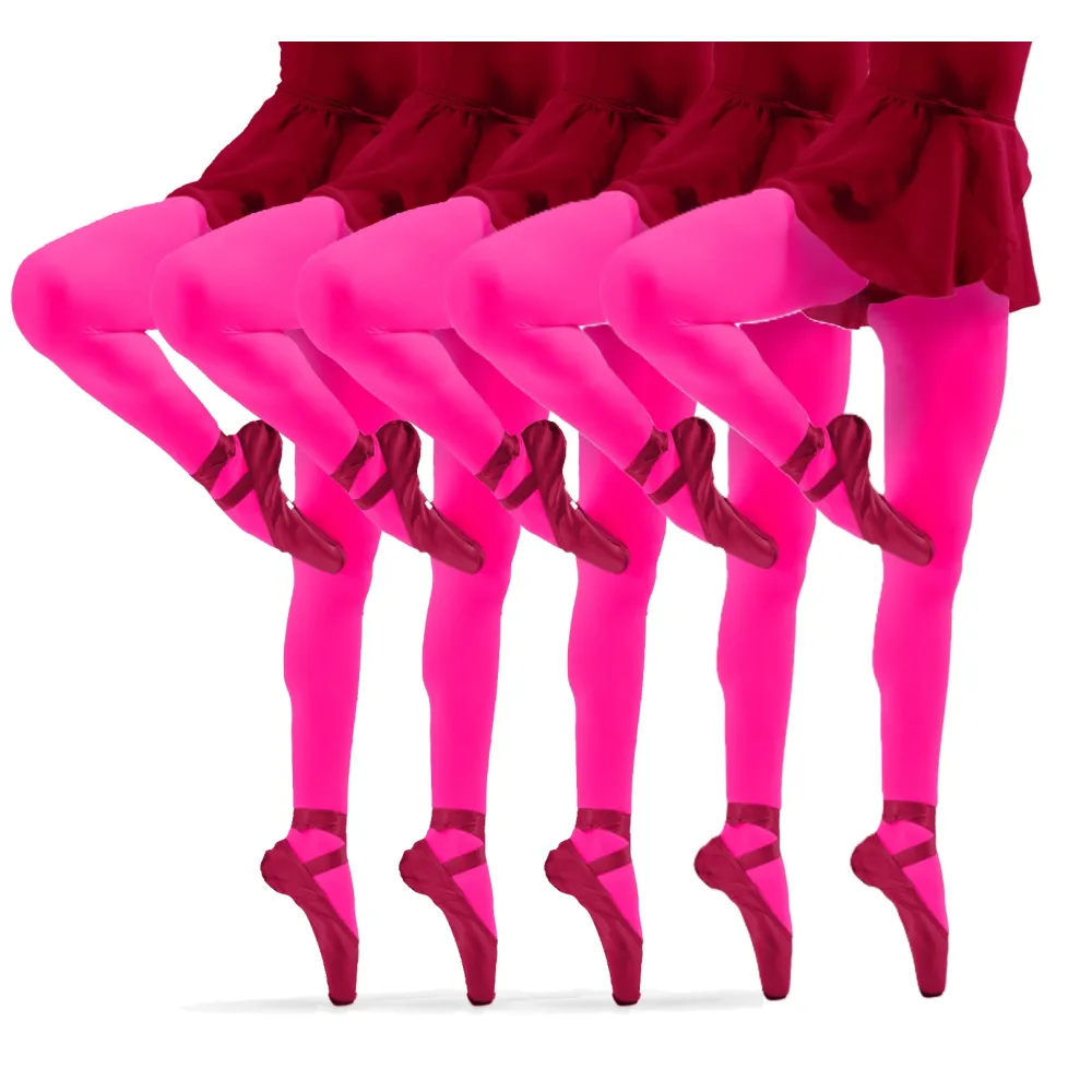 Sesto Senso 5-PAK Rajstopy dziewczęce 40 DEN Claudia kolorowe kryjące microfibra Pink Neon