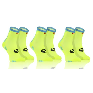 Sesto Senso 3-PAK Skarpety Sportowe Uniwersalne SPORT SOCKS SKB01 Neonowy żółty