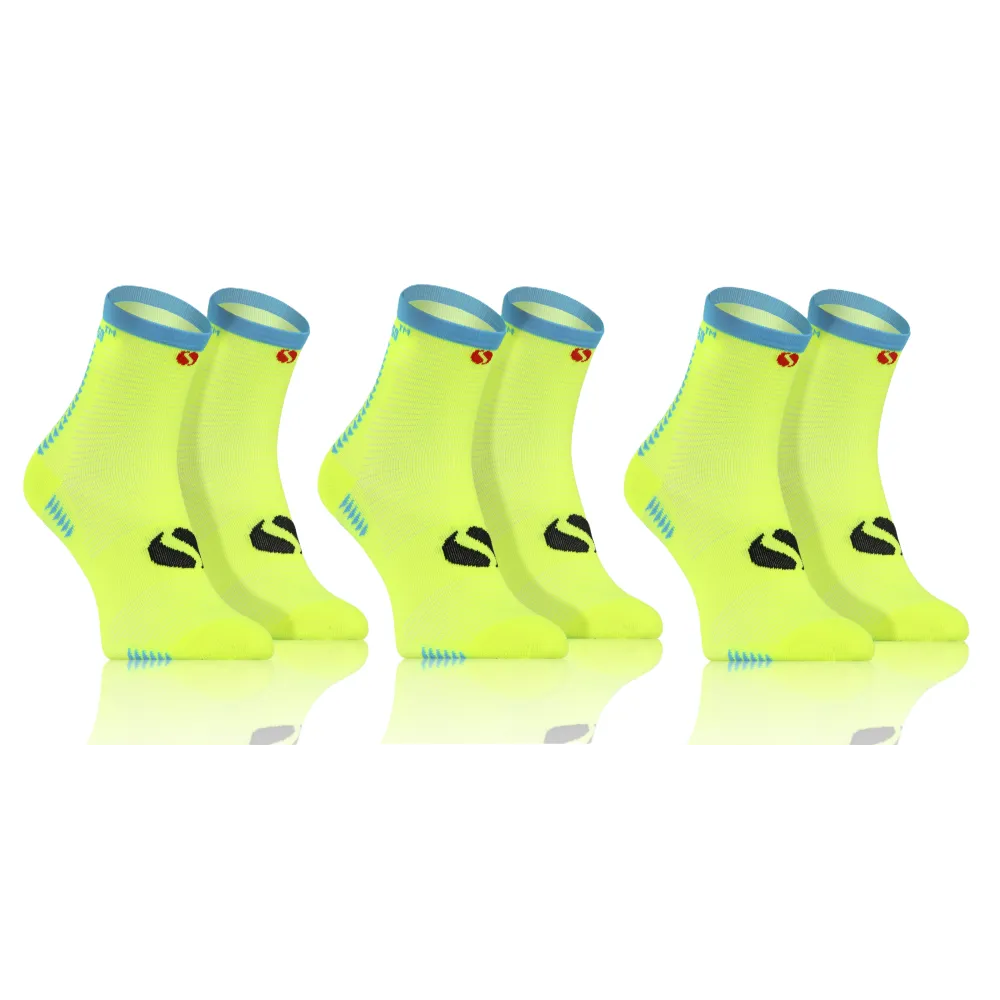 Sesto Senso 3-PAK Skarpety Sportowe Uniwersalne SPORT SOCKS SKB01 Neonowy żółty
