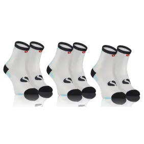 Sesto Senso 3-PAK Skarpety Sportowe Uniwersalne SPORT SOCKS SKB01 Białe - Turkus