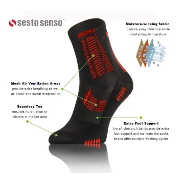 Sesto Senso 2-PAK Skarpety Sportowe Uniwersalne SPORT SOCKS SKB01 Czarne