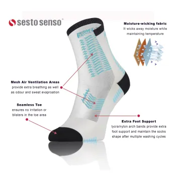 Sesto Senso 2-PAK Skarpety Sportowe Uniwersalne SPORT SOCKS SKB01 Białe - Czarne