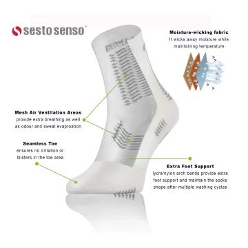 Sesto Senso 6-PAK Skarpety Sportowe Uniwersalne SPORT SOCKS SKB01 Białe