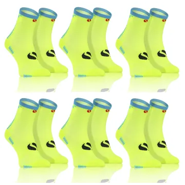 Sesto Senso 6-PAK Skarpety Sportowe Uniwersalne SPORT SOCKS SKB01 Neonowy żółty