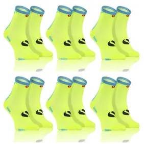 Sesto Senso 6-PAK Skarpety Sportowe Uniwersalne SPORT SOCKS SKB01 Neonowy żółty
