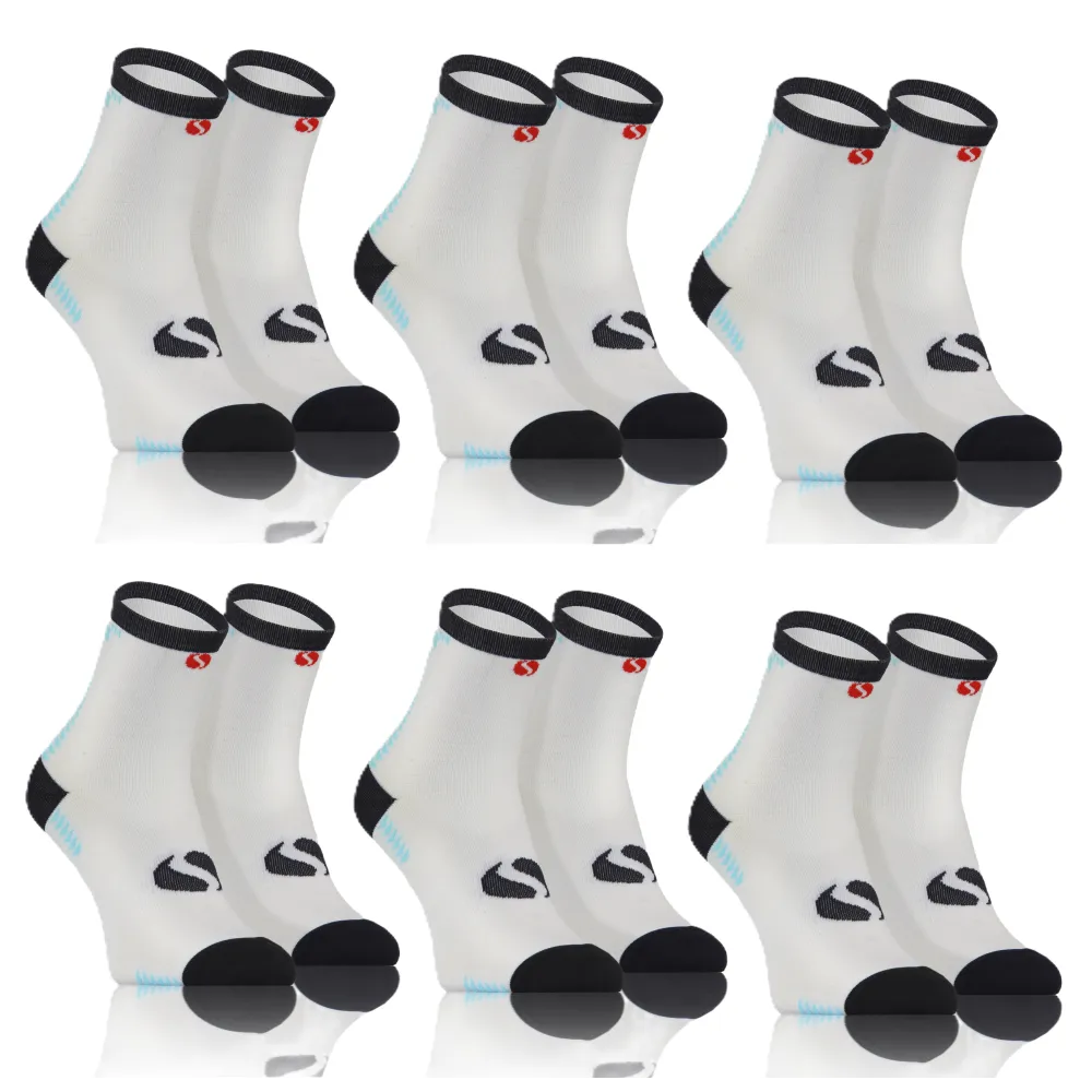 Sesto Senso 6-PAK Skarpety Sportowe Uniwersalne SPORT SOCKS SKB01 Białe - Czarne