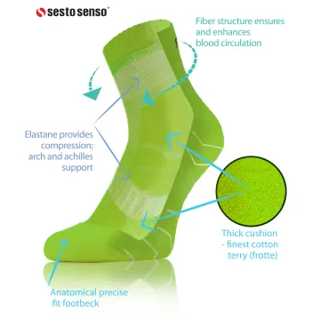 Sesto Senso 2-PAK Skarpety Sportowe AMZ Jednokolorowe Zielone